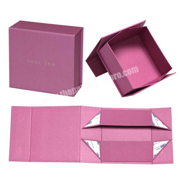 Luxury Custom LOGO cosmetics Rigid paper foldable gift packaging box with magnet closure for easy to ship and store