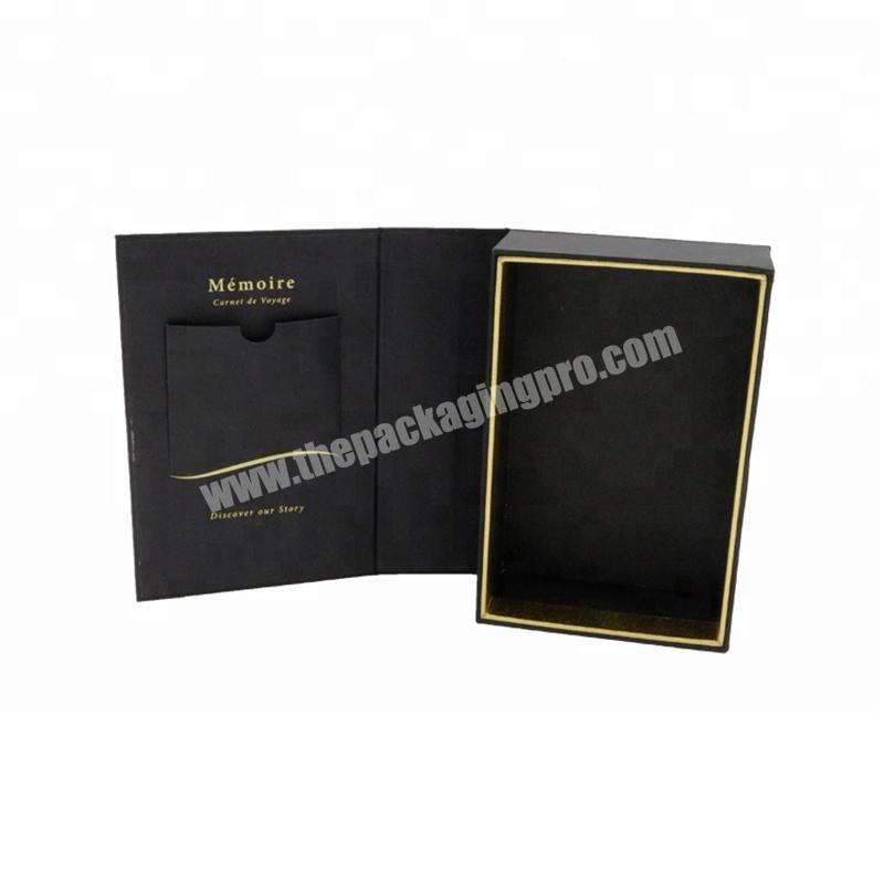 Luxury custom logo hot stamping black paper electronic gift boxes
