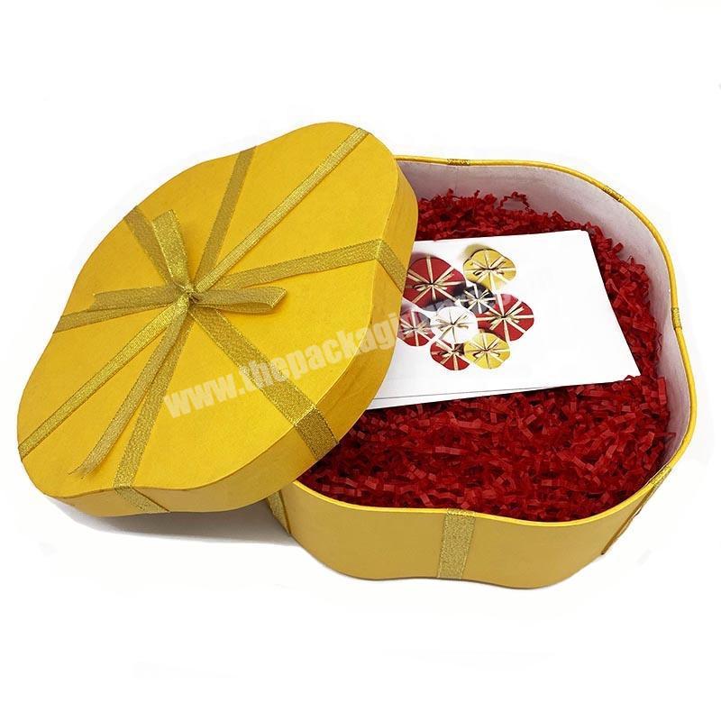 Luxury Custom Logo Lid And Base Fancy Paper Gift Packaging Box With Ribbon