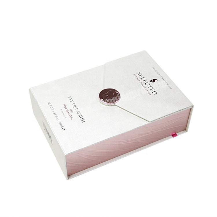 Luxury custom logo magnetic book shape cosmetic packaging box