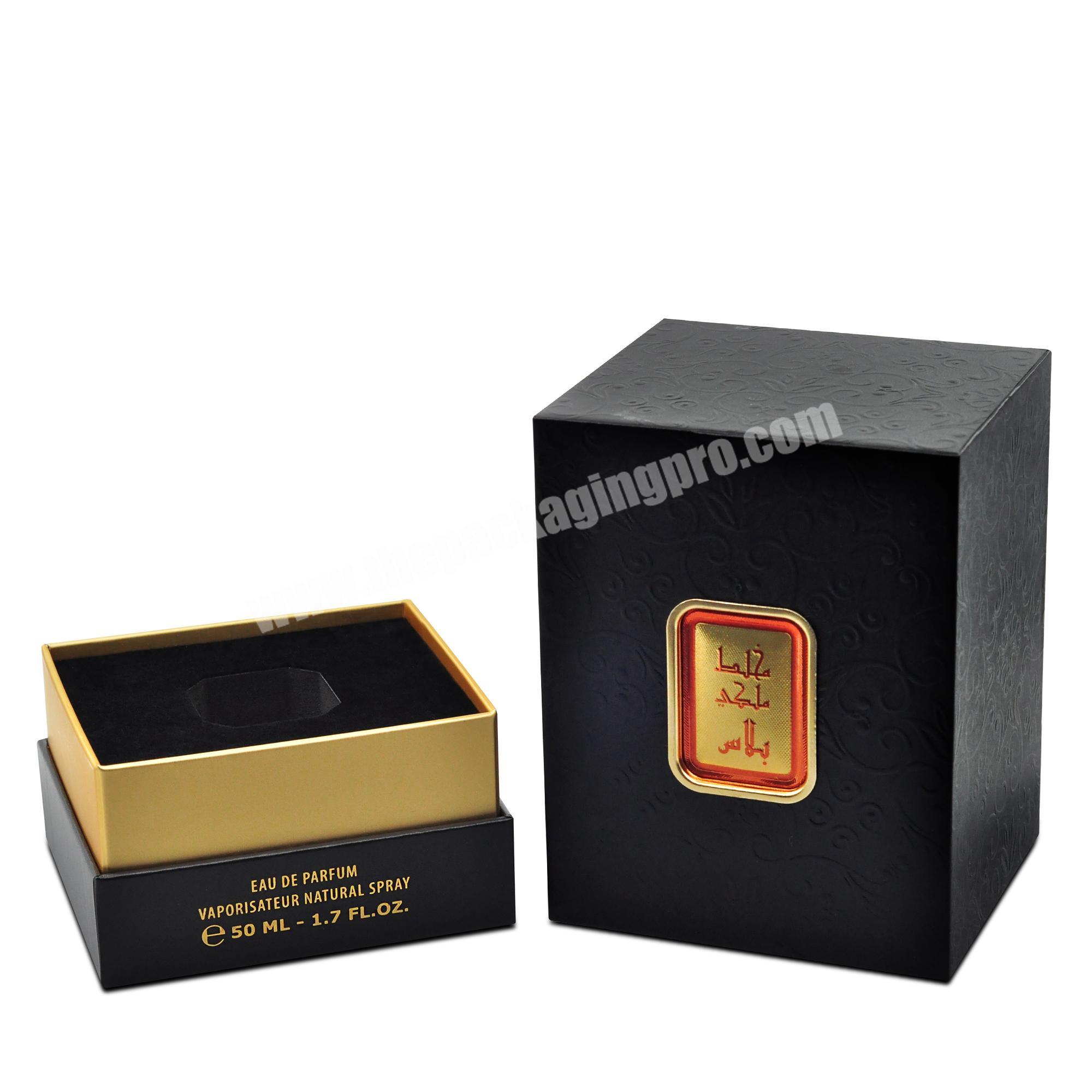 Luxury Custom Logo Printed Perfume Box Paper Gift Packaging Cardboard Bottle Perfume black Box