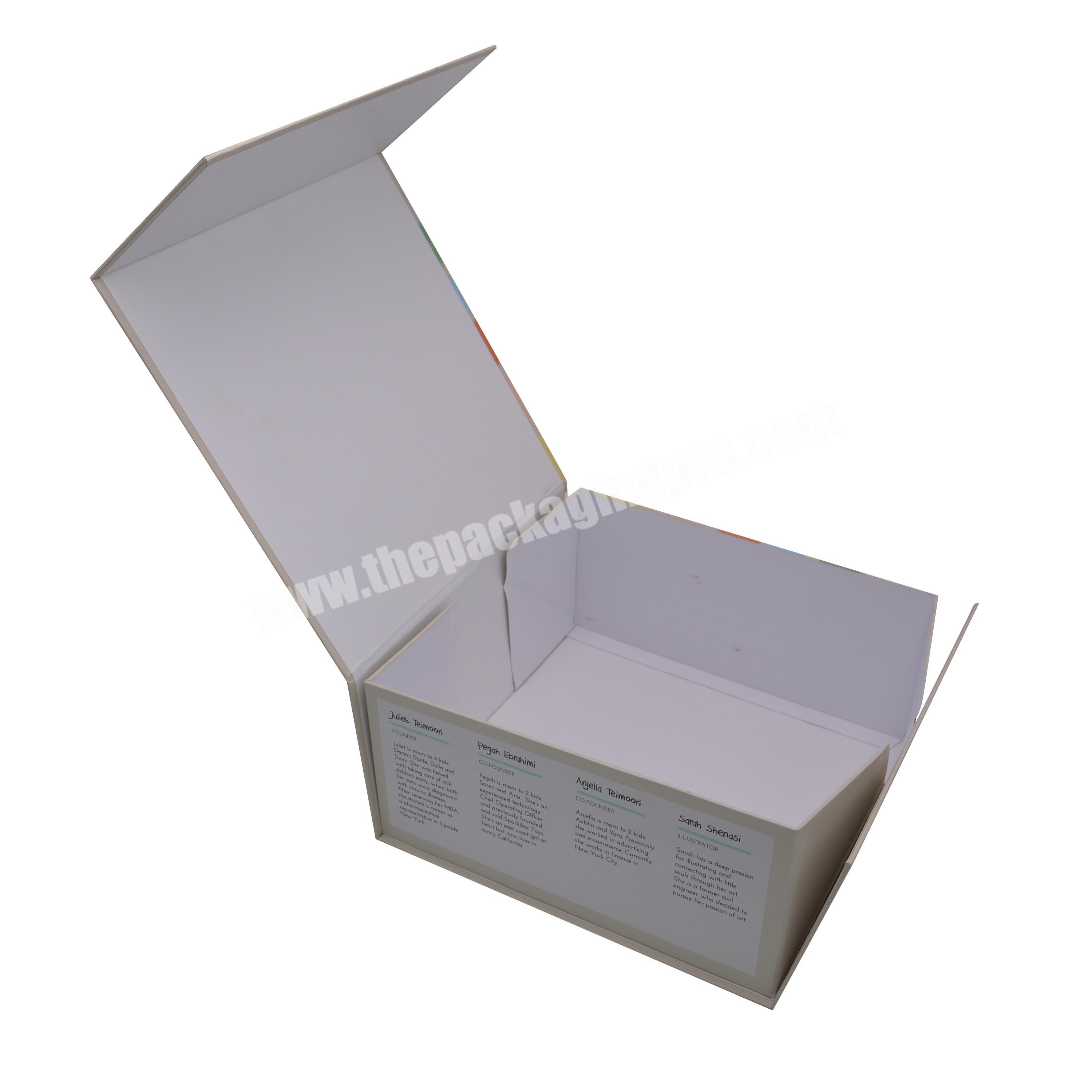 Luxury Custom Logo Printing White Glossy Foldable Folding Gift Box Magnetic Packaging Box For Storage Jar Packing