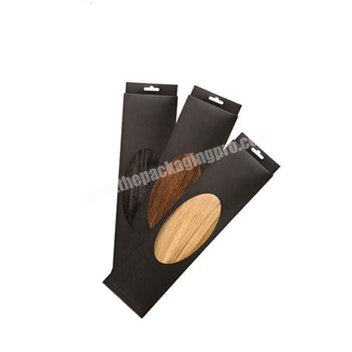 Luxury custom logo private labels braiding hair extension boxes with PVC window