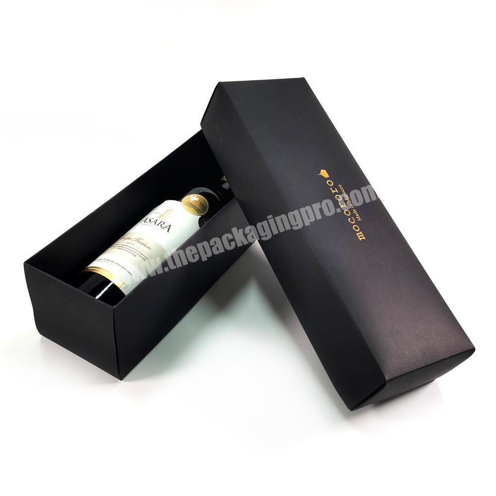 Luxury Custom Logo Wine Shipping Cardboard Matte Black Kraft Carton Paper Gift Box