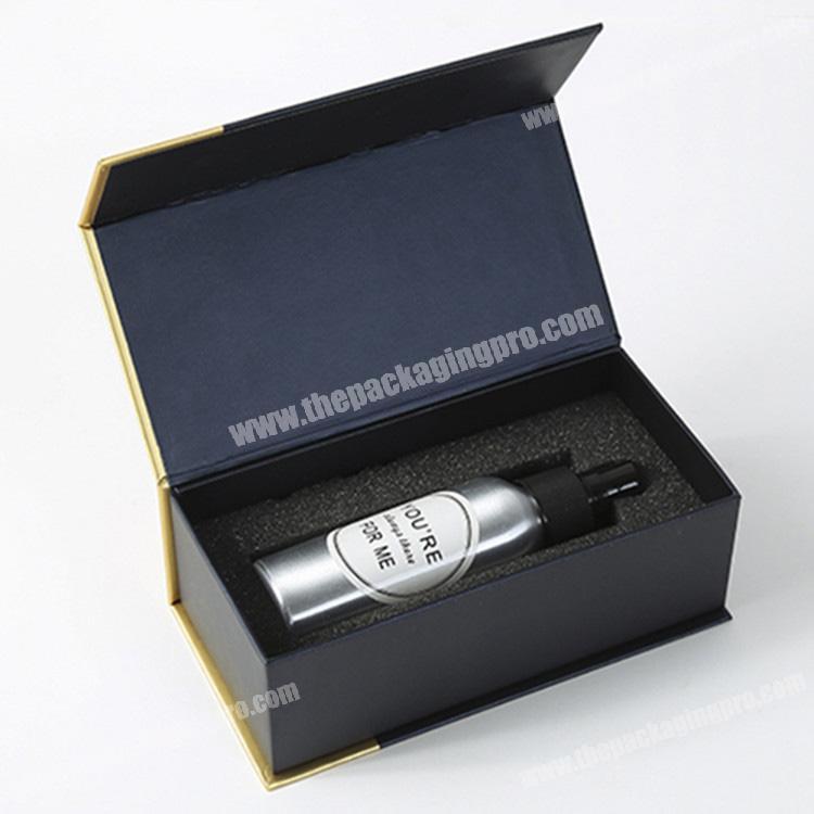 Luxury custom men's perfume bottle black paper box