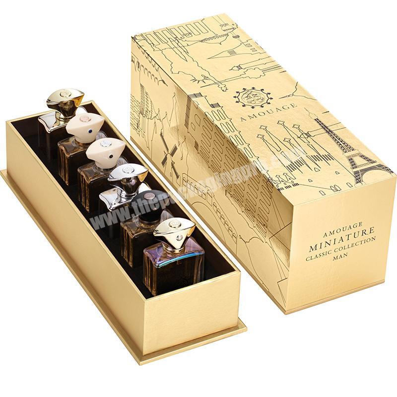 Luxury Custom Paper Cardboard Lid Empty Gift Boxes Dubai Perfume Gift Set Box With Insert