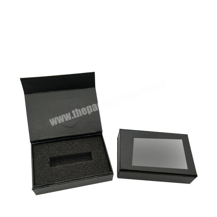 luxury custom paperboard black rigid magnetic closure gift magnet cardboard packing box
