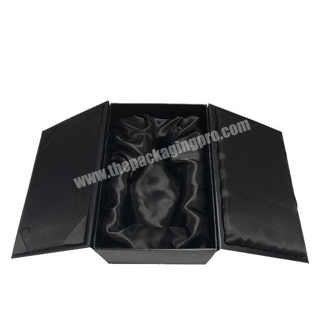 luxury custom perfume gift box black custom packaging boxes with ribbon and magnet