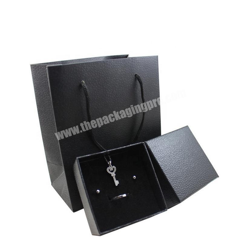 Luxury custom printed black packaging leather jewelry gift box