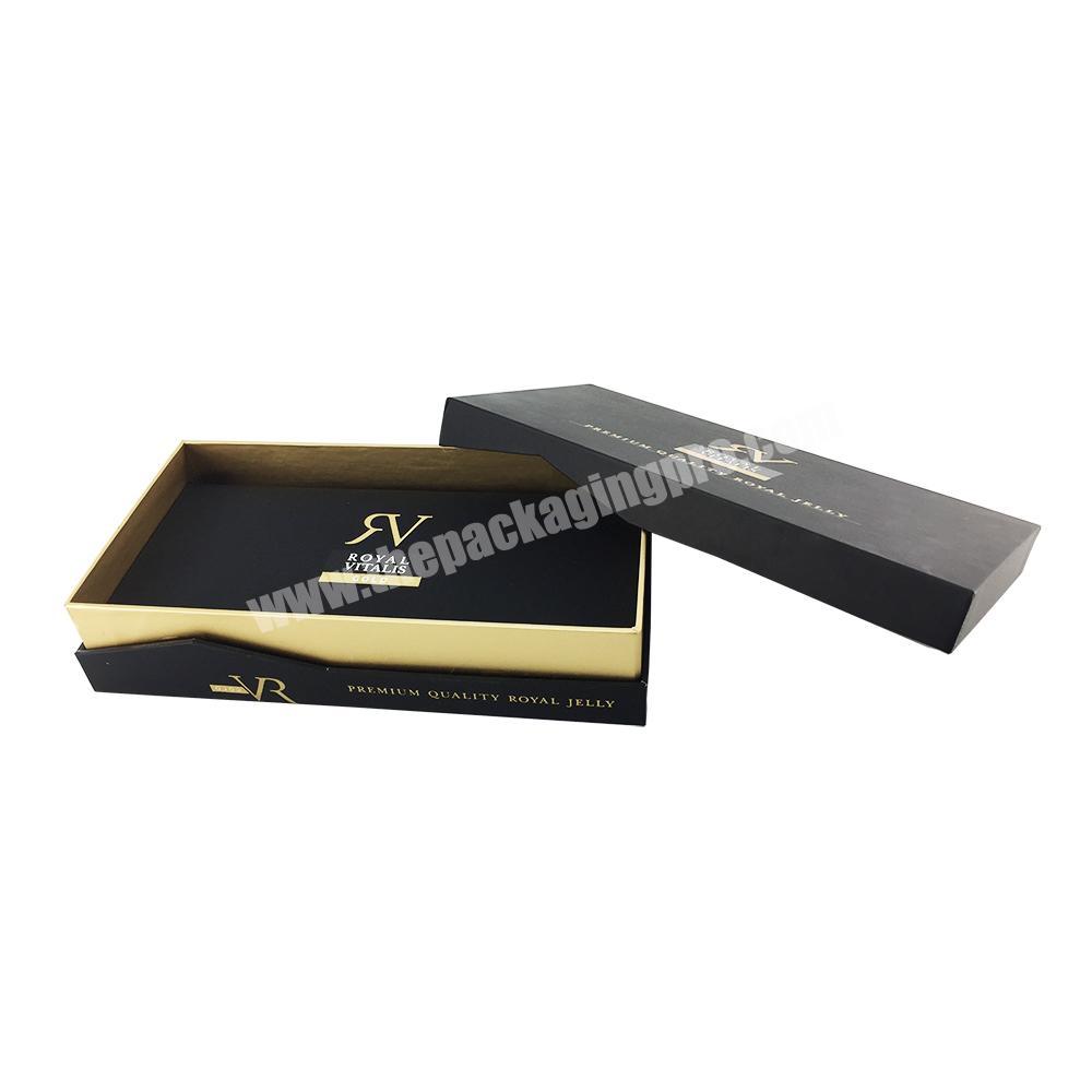 Luxury custom printed gold stamping cardboard lid and base makeup cosmetic packaging box