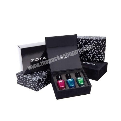 Luxury custom printed paper empty nail polish gel nail care bottle box set packaging box