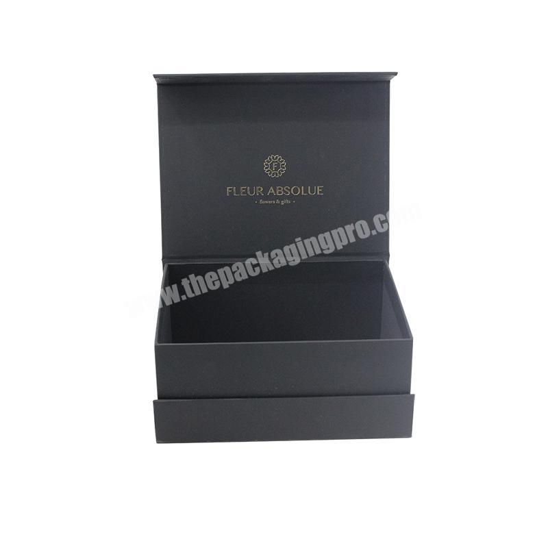 Luxury Custom Printing Black Cardboard Rose Gift Flower Boxes Display Box