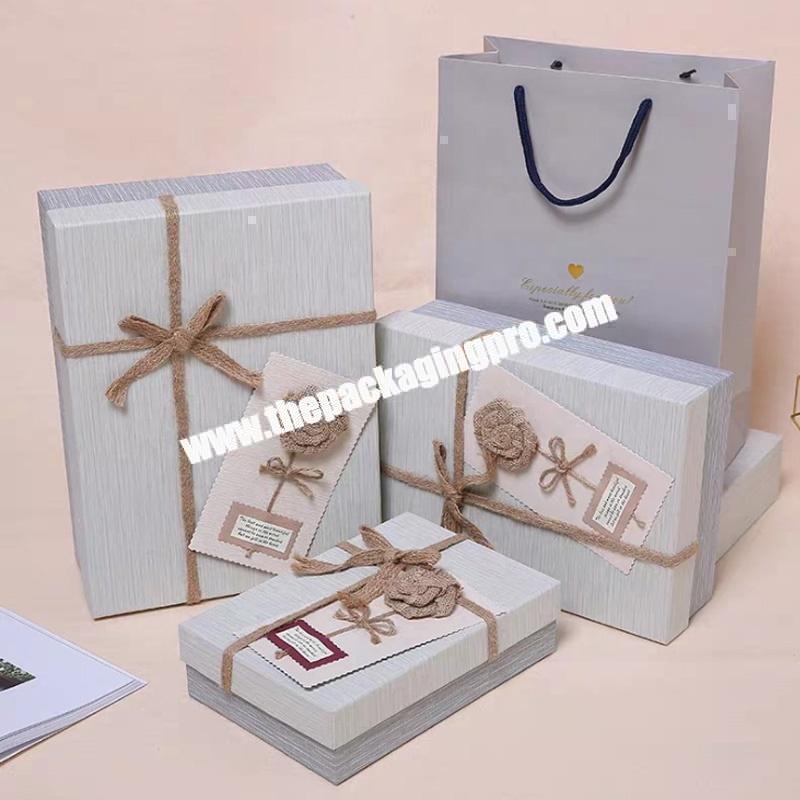 luxury custom printing hard recycled small gift jewelry box cardboard wedding packaging drawer paper box with bow