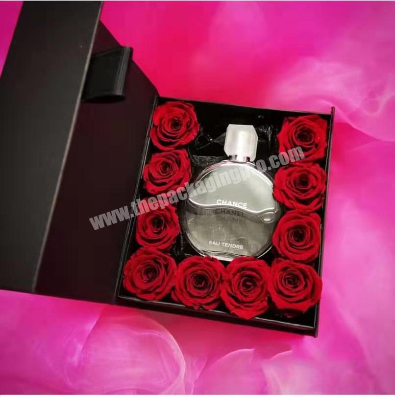 Luxury custom recycled paper box gift box with magnetic for perfume packaging use