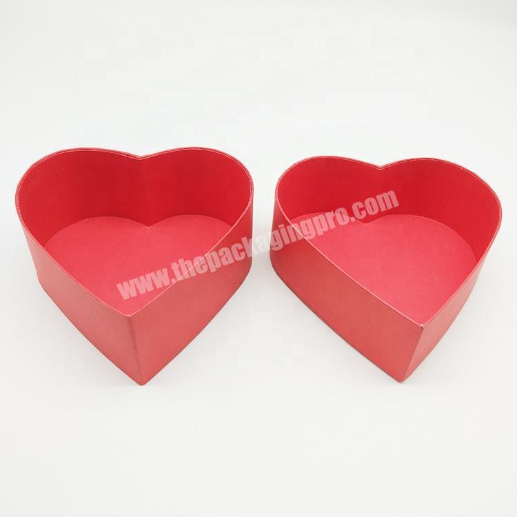 Luxury Custom Romantic Chocolate Gift Packaging Top And Bottom Rigid Cardboard Paper Heart Box With Lid