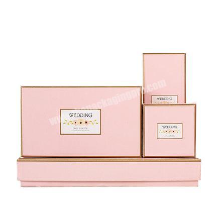 Luxury custom size and logo pink base and lid gift packing box for xmas wedding