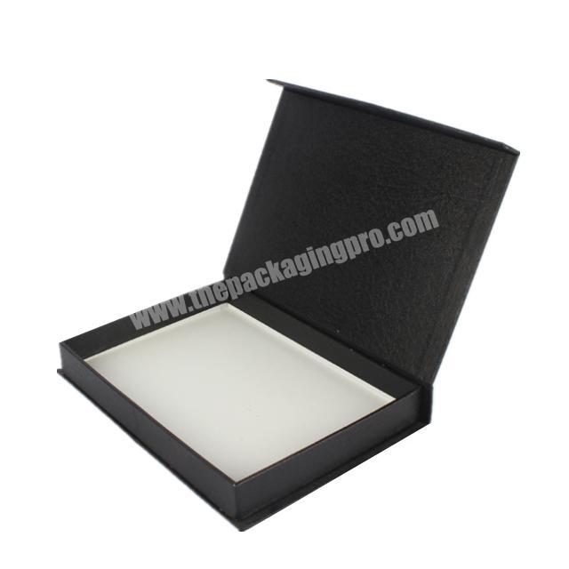 Luxury custom size clamshell black gift packaging magnetic closure box