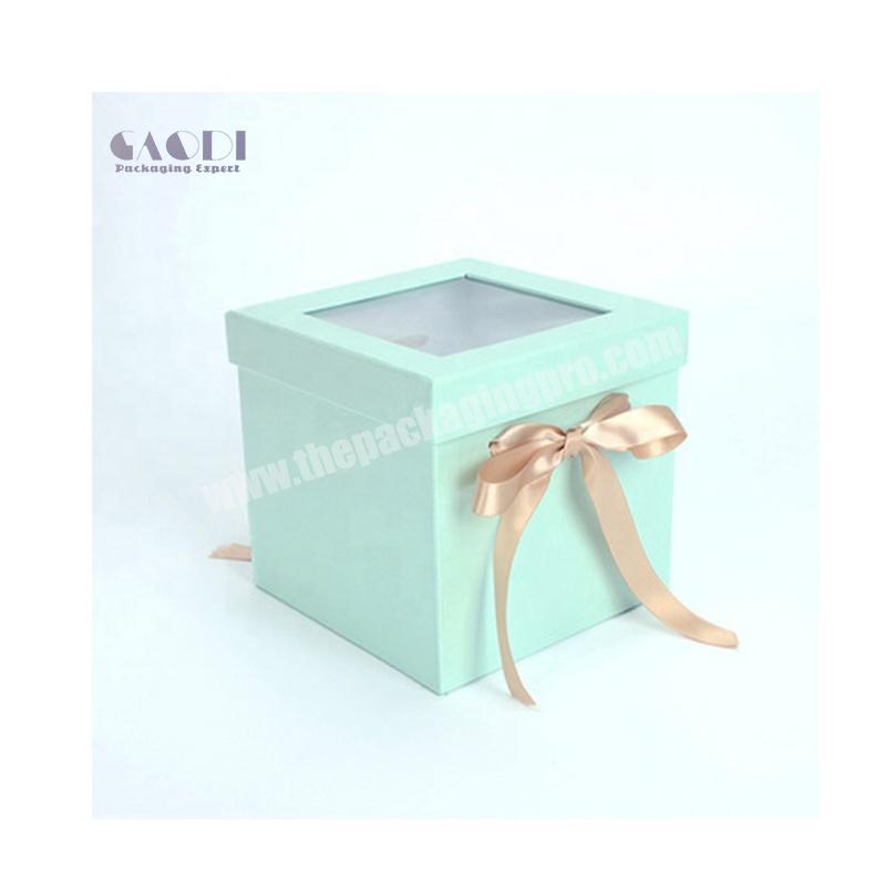 Luxury Custom Square Florist Favor Preserved Fresh Rose Paper Boxes Cardboard Flower Packaging Box