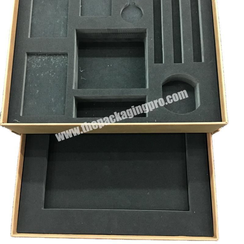 Luxury custom two layers drawer paper gift box rigid cover two layers cardboard paper box