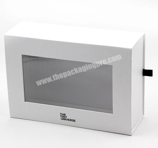 Luxury Custom White Collaspsed Gift Box with Transparent Windows
