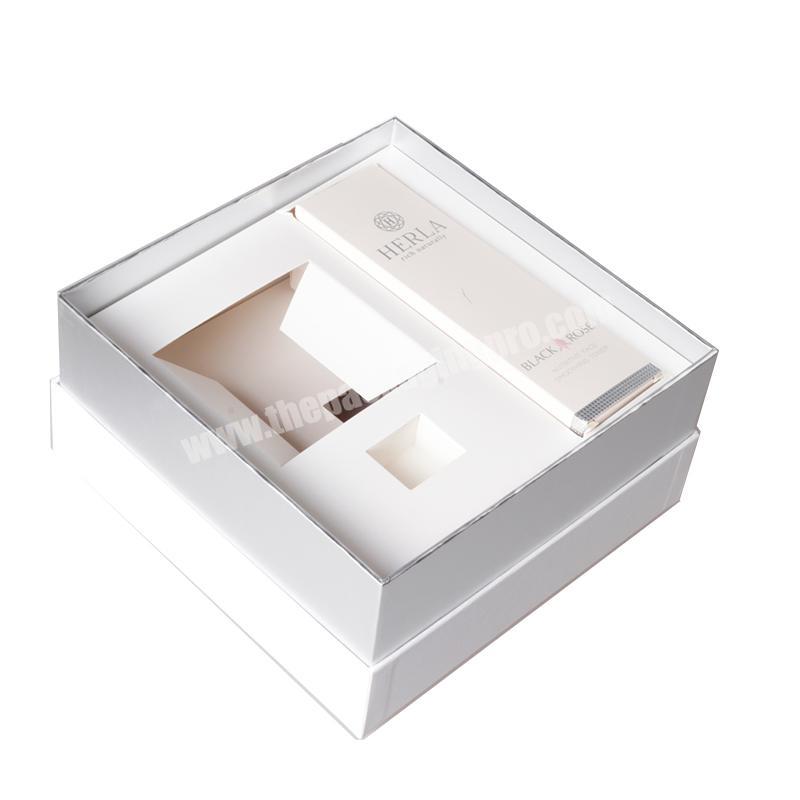 Luxury custom white storage cardboard paper cosmetic makeup skin care gift packaging box
