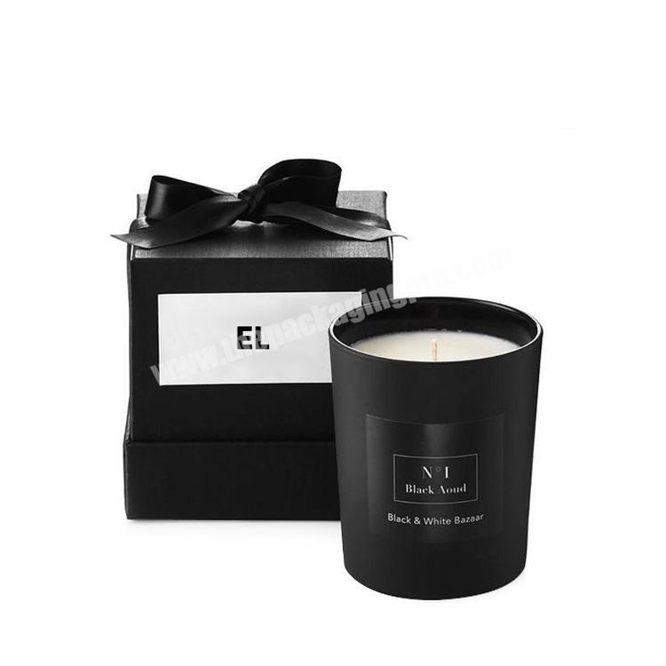 Luxury Customized Large Recycled Black Candle Jars Packaging Boxes