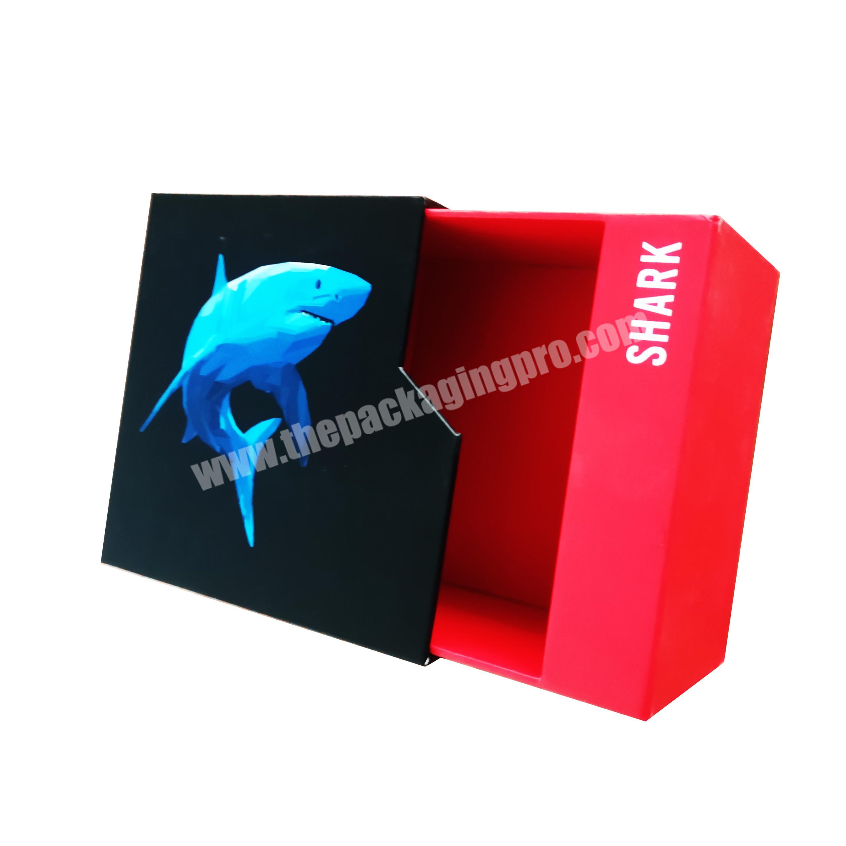 luxury customized red slide open color printing cardboard perfume packaging box