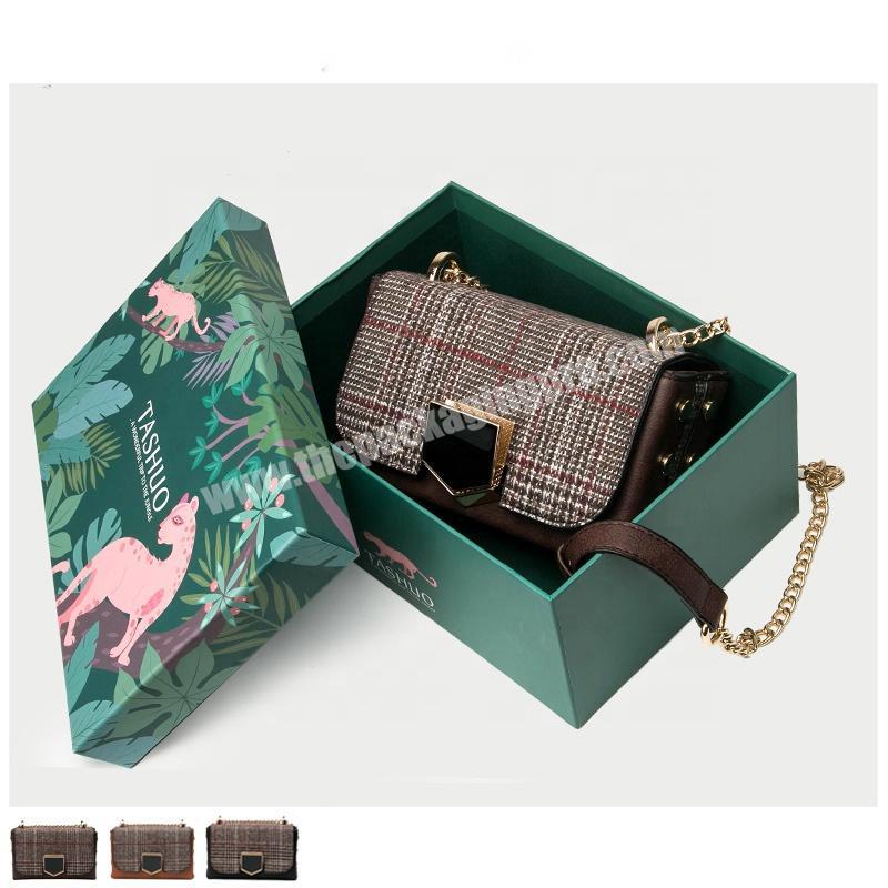 Luxury Customized Rigid Paperboard Counter Display Handbag Packaging Box