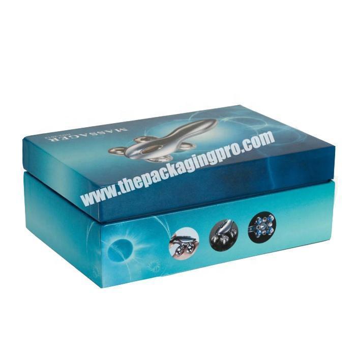 Luxury design printed paper lid and base gift box massager packaging box