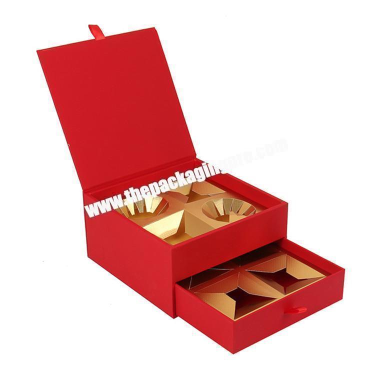 luxury double layer dessert packaging mini cup cake box