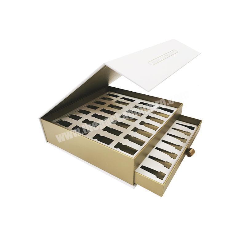 Luxury double layer sliding drawer essential oil cosmetic packaging box