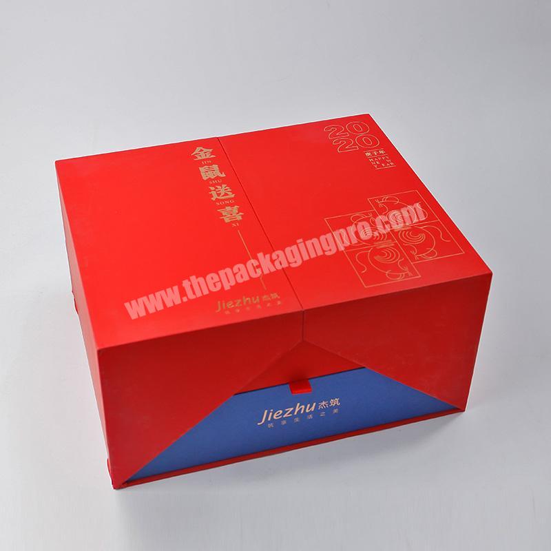 Luxury Double Open 2-layer Cardboard Paper Gift Box Cosmetic Packaging Box Mooncake Gift Box