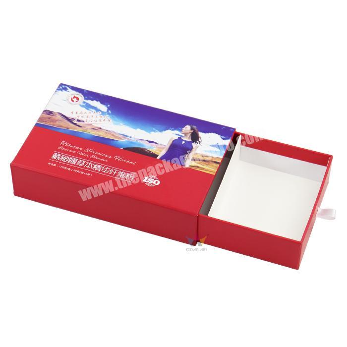 Luxury Empty Cardboard Custom Small Babies Soap Storage Sliding Drawer Box Packaging With Ribbon