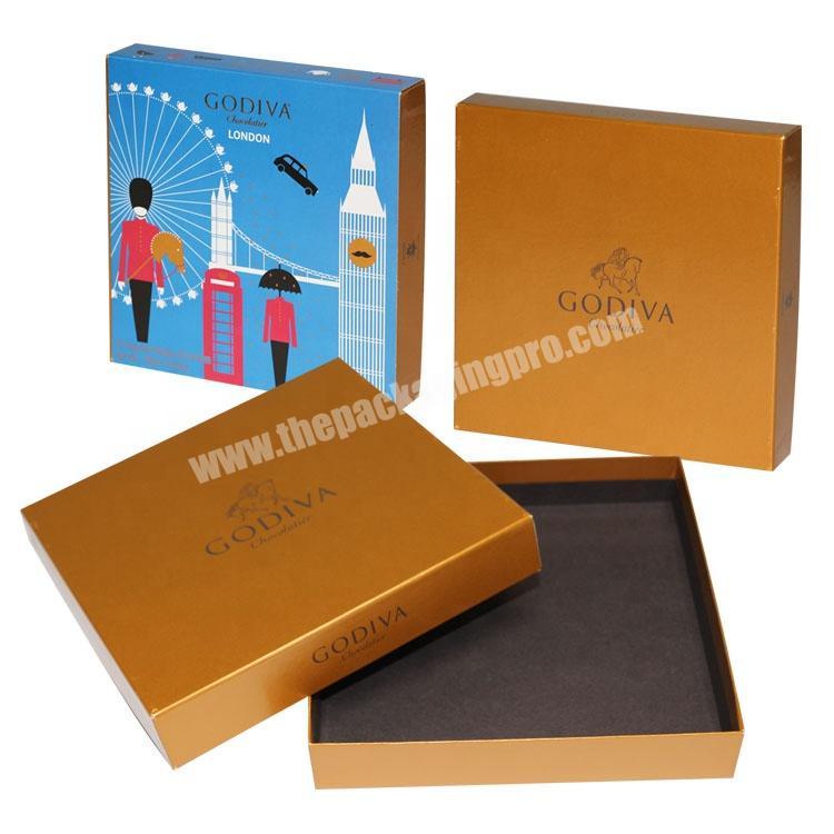 Luxury empty chocolate paper gift packaging box with paper divider