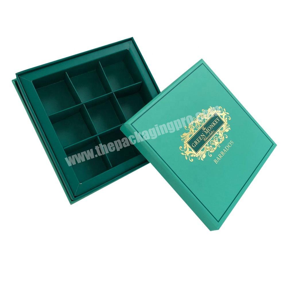Luxury empty chocolate paper gift packaging box with paper divider