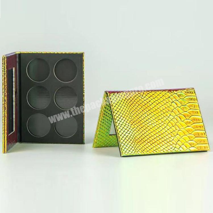 Luxury Empty Mirror Gold Eyeshadow Palette Fish Scale Pattern Eye Shadow Box Packaging Reflective Fashion Make Up Packaging Box