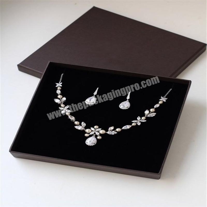 Luxury fancy custom pieces rigid cardboard hard paper necklace earring gift packaging jewelry ring box