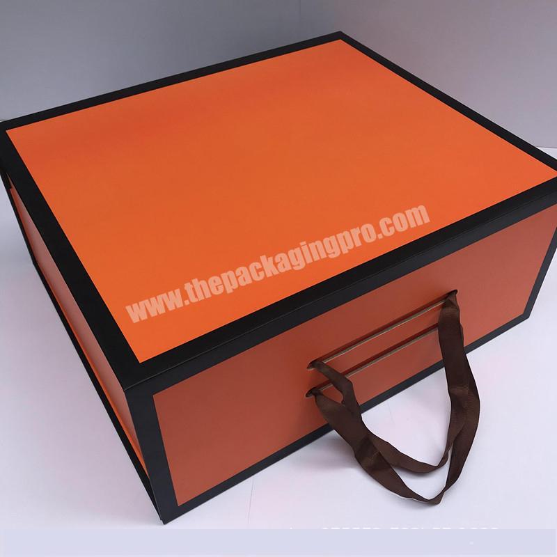 Luxury Fancy Dress Closure Custom Pastel Color Flat Fold Christmas Gift Packaging Cardboard Treasure Suit Packing Box With Rope