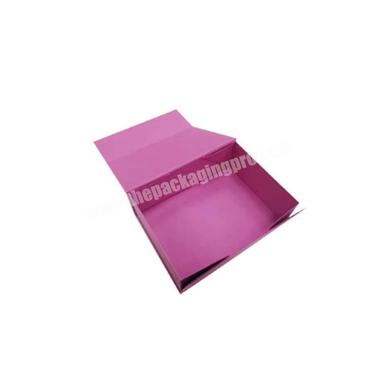 Luxury Flat Pack Folding Cardboard Paper Pink Box Ribbon Closures Book Shaped Foldable Packaging Gift Boxes With Magnetic Lid