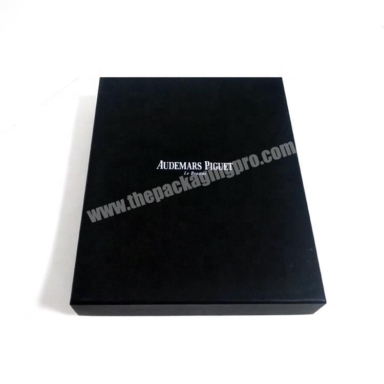 Luxury Foil Stamping Black Cardboard Paper Packaging Credit Card Gift Box With Dividers