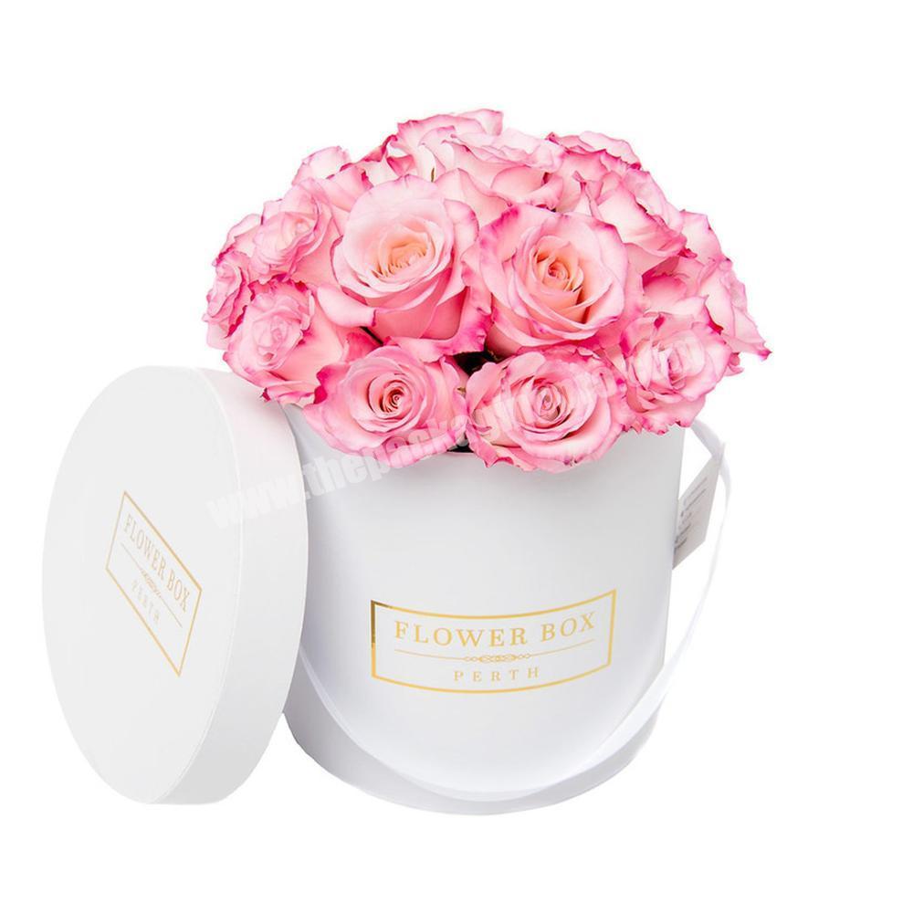 Luxury foil stamping logo custom cardboard hat packaging round flower box