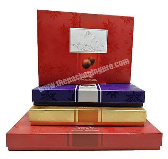 Luxury food packaging chocolate box with paper card inner