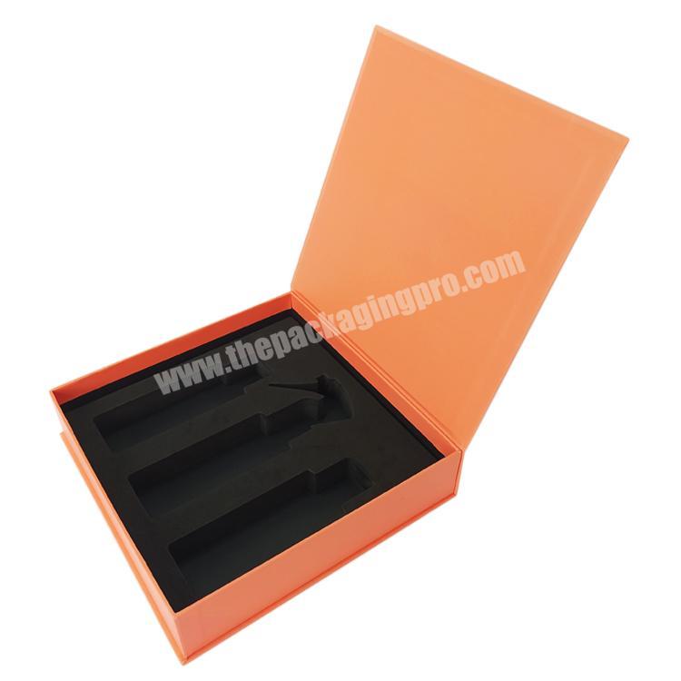 Luxury free design logo color Custom Eva Foam Inlay Book Shape Paper Box