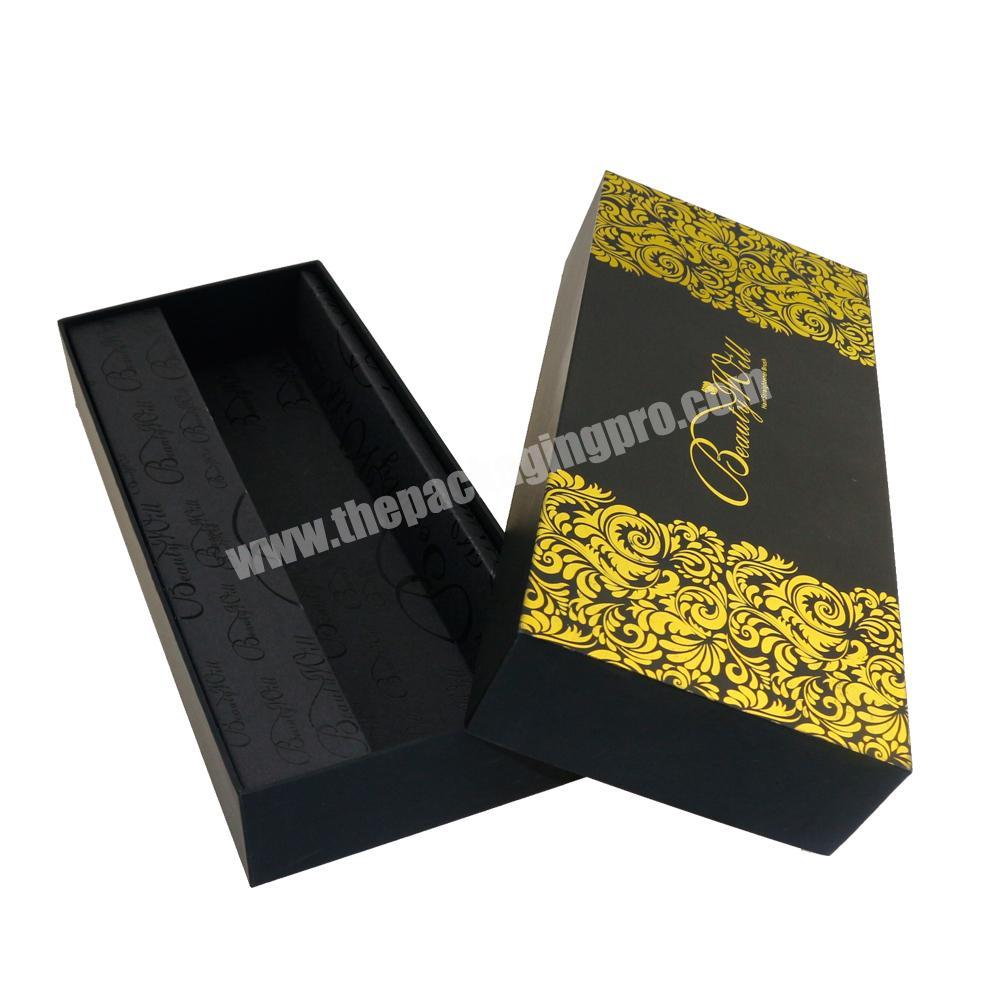 Luxury gold foil printing small cardboard jewelry gift boxes with lids with spot UV