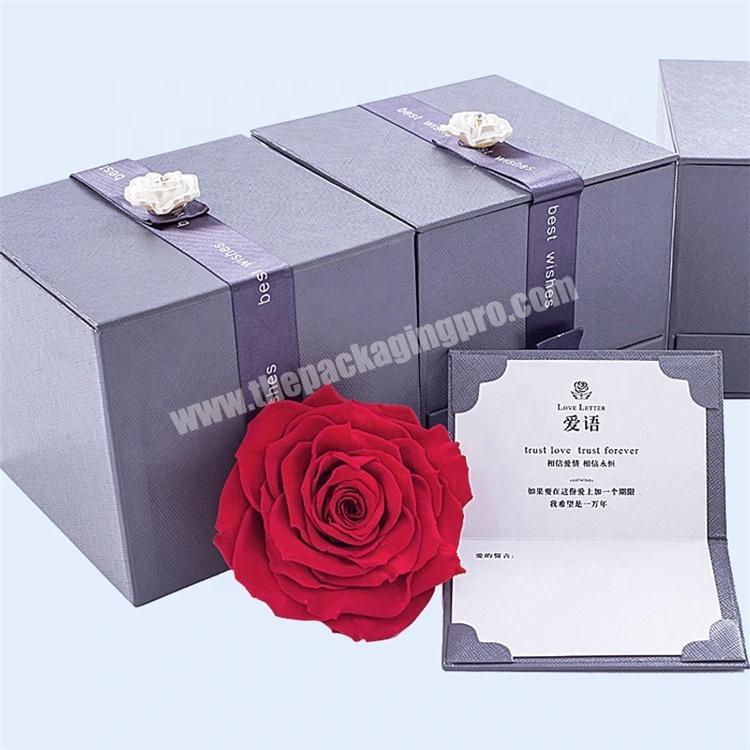 Luxury Gray Square Box Cloth Paper Box jewelry fancy Box