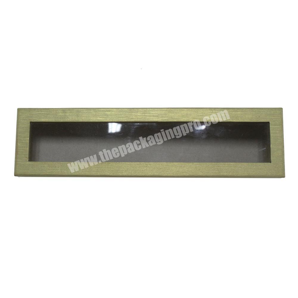 Luxury green lid and base gift box printing custom recycled cardboard  box packaging with window