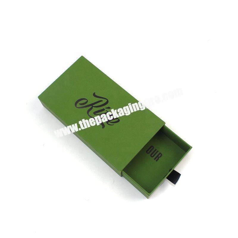Luxury Green Paper Gift Packaging Box Sliding Drawer box for tie