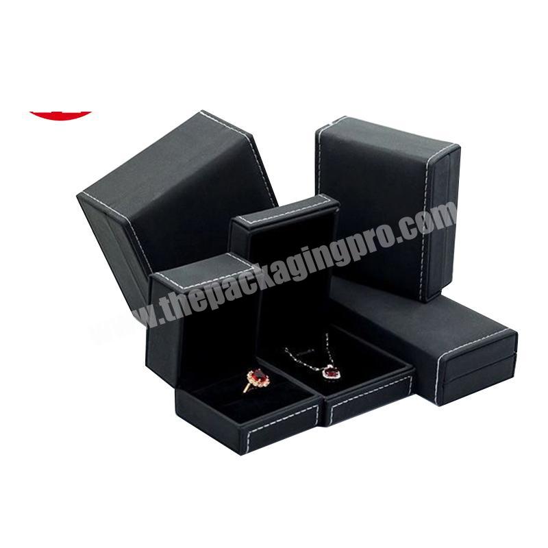 Luxury handmade leather gift jewelry package box customized logo ring case