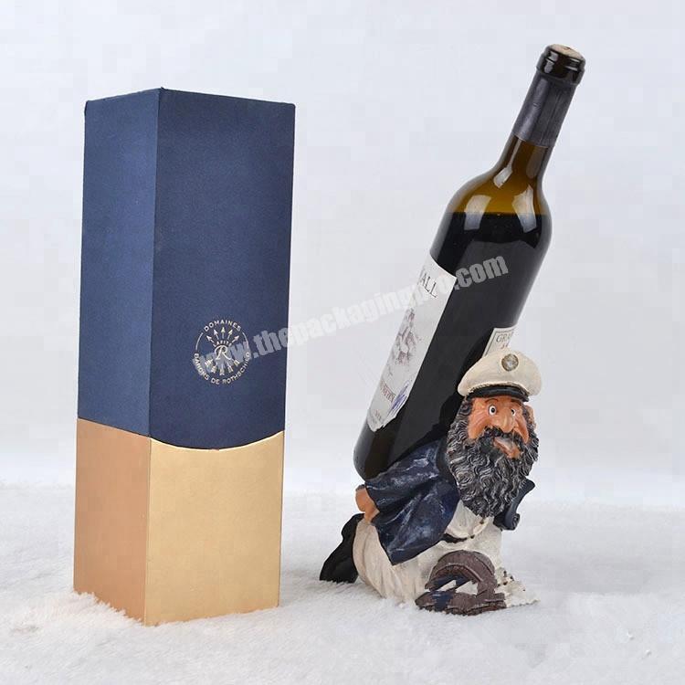 Luxury hardcover cardboard gift box for wine packaging with foil logo wholesale