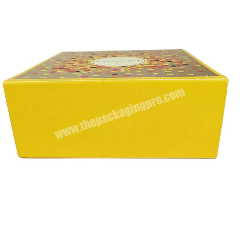 Luxury High Quality Black Yellow Color Matt Lamination Paper Folding Gift Box with Magnet